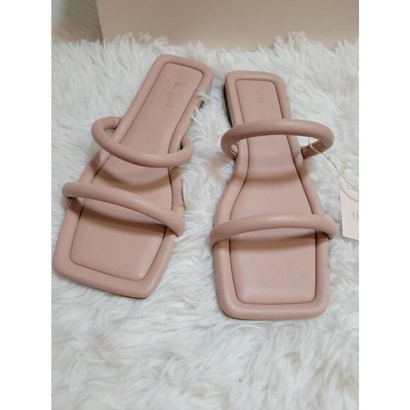 Mila Paoli Made in Italy Square Toe Blush Sandals Size 7.5 / 38 New - Picture 2 of 6